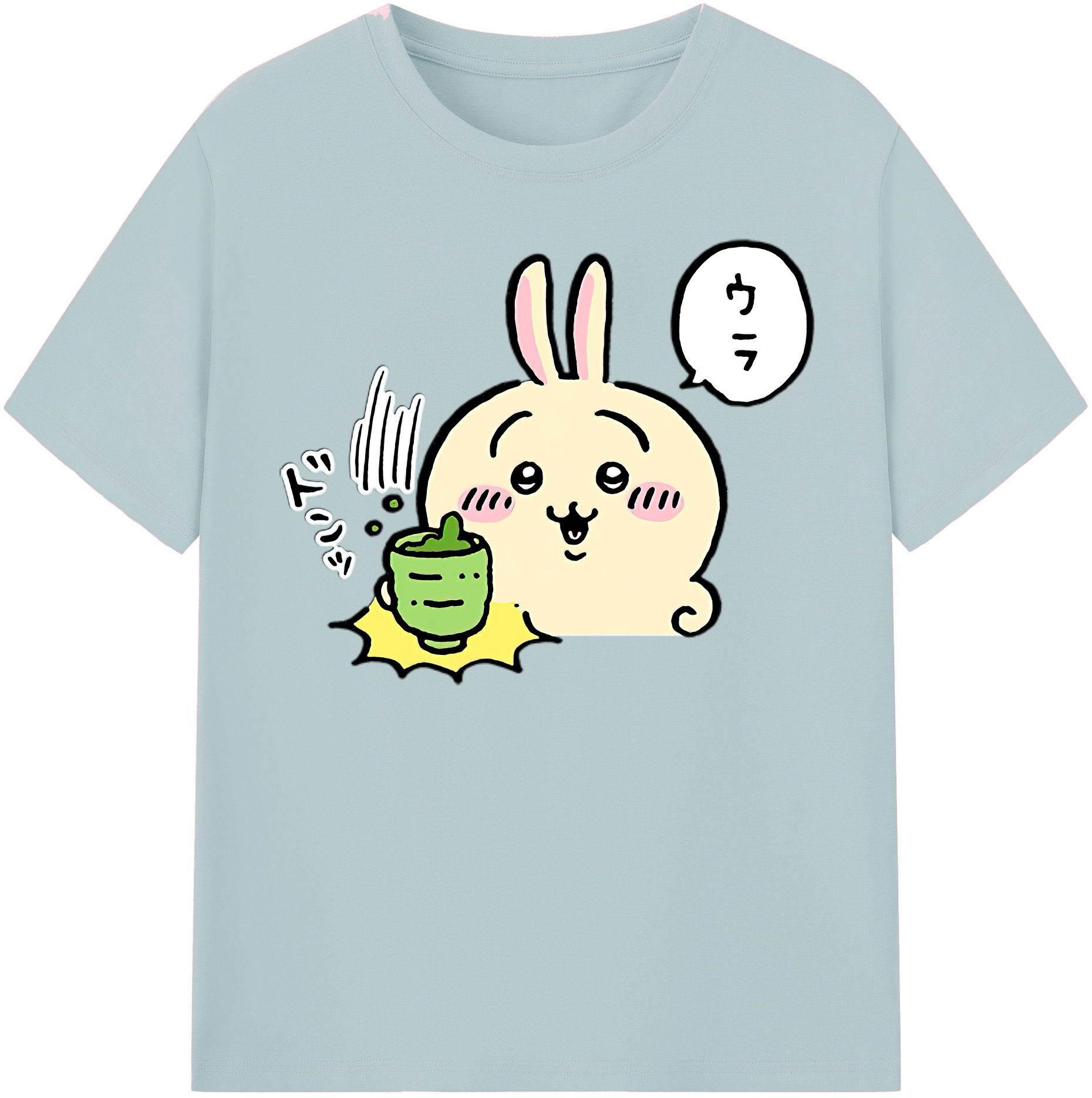 （画像用） ちいかわ うさぎ Chii-kawa usagi 綿100％半袖Tシャツ（フロントプリント）